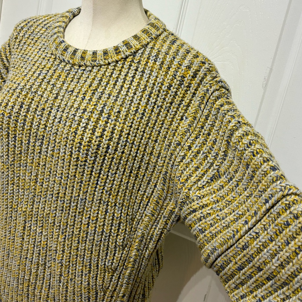 Maje Mous Oversized Yellow Multi Marled Chunky Ribbed Knit Wool Blend Sweater - Picture 8 of 14